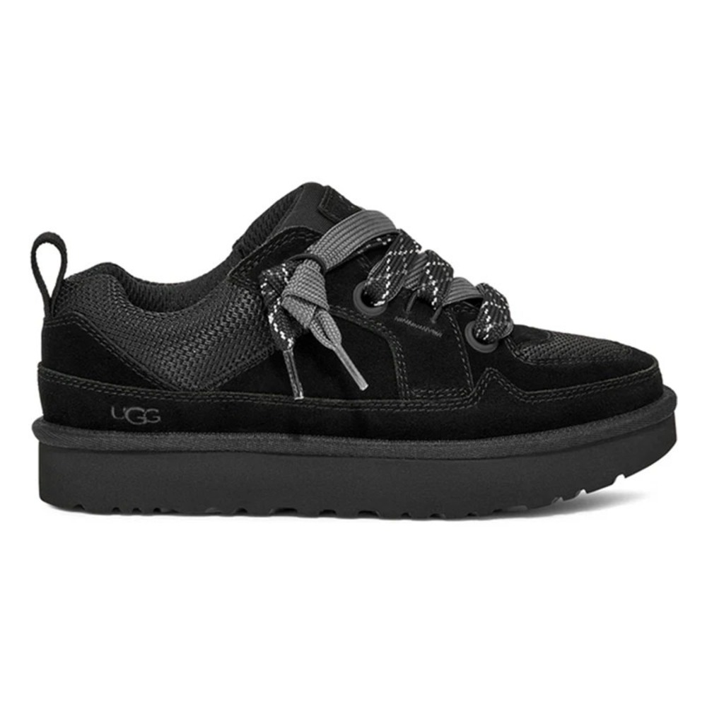 Womens Size 9 UGG Lo Lowmel Sneakers Black Suede Mesh Low Top Shoes 1168890 NEW